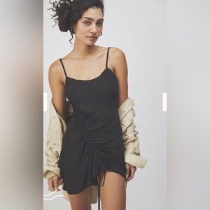 Free People Be My Mini Black Mini Slip Dress